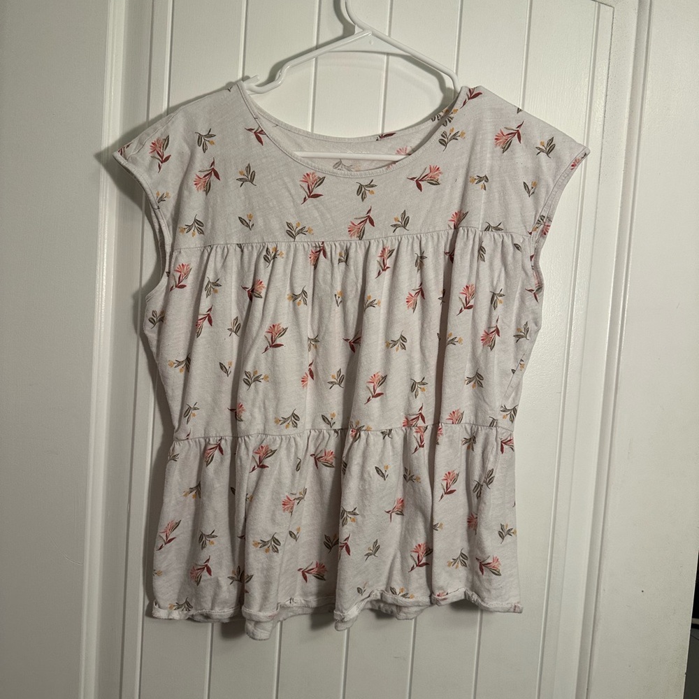 LOFT Floral V-Neck Top
